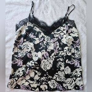 ❤️3/$12 Halogen Floral Lace Camisole in Black and Purple